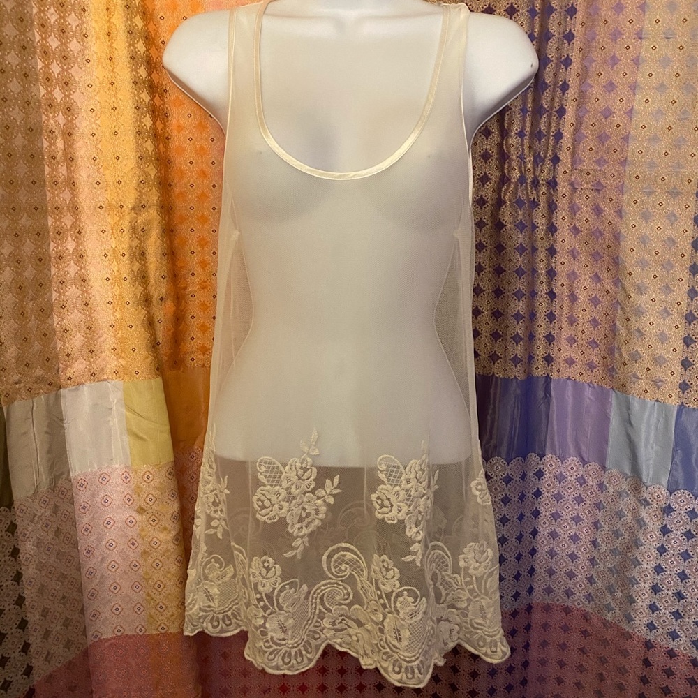 Y2K Boho Fairy Lace Sheer Tunic Top